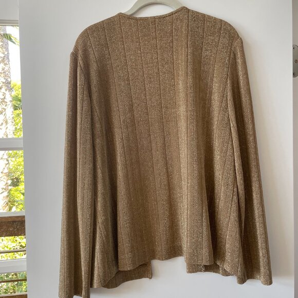 Alex Evenings Gold Open Front‎ Beaded Jacket, Size 14 - Picture 2 of 6